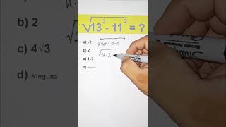 Calcular la raíz cuadrada de 13² - 11² #shorts