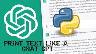 Print Text Like Chat GPT in Python