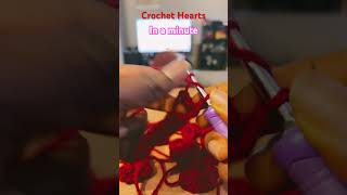 Easy beginner crochet tutorial! Crochet hearts ❤️ 💕 #crochet #shorts