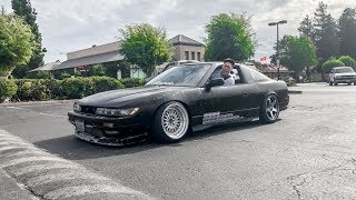 Teaching A Friend How To Drive A Slammed Car! (SO MUCH SCRAPING)