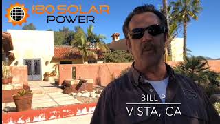 180 Solar Power Customer Review - Video Testimonial Vista, CA