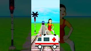 Dancing baby doll vs ambulance stop the high-speed train #youtubeshorts#shortsfeed