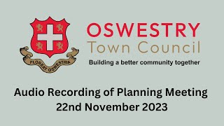 Audio Recording of Town Council Planning Meeting 22nd November 2023