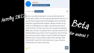 aerofly 2022 beta for android ?