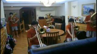 The 5 Lower Brass Newbies playing Mahler 2 excerpt (One man band)