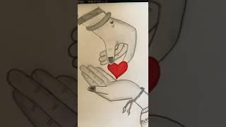 Easy drawing hands gift heart drawing