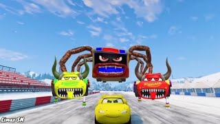 Epic Escape From Lightning McQueen Car Eater Compilation 6, Coffin Dance Song Cover #car #video