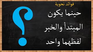 حينما يكون المبتدأ والخبر لفظهما واحد