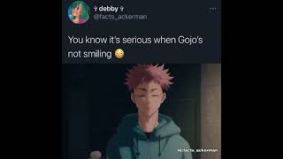 You know it's serious when gojo's not smiling