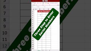 Three Steps to Add Serial Number 1️⃣2️⃣3️⃣in Excel | #shorts #exceltips #msexcel #exceltutorial