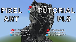 Minecraft Pixel Art Tutorial - Black Panther Part 3