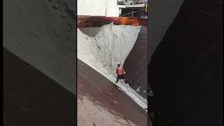 (48) White Sand Unloading on barge process - Stress relief with sound of work