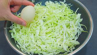 Cabbage with eggs tastes better than meat! Easy, quick and so delicious dinner! Cabbage recipes!