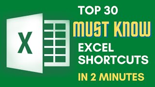 Top 30 Excel Shortcut Keys 2022 | Excel shortcut keys you SHOULD know! | Top Excel Shortcuts #excel