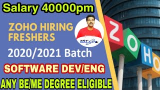 ZOHO Recruitment 2021 Freshers Any Degree|How To Apply Zoho Recruitment in tamil |Software Developer