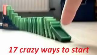 17 crazy ways to start a domino chain reaction