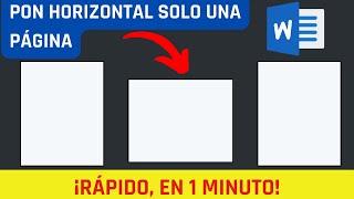 Word: PONER HORIZONTAL solo UNA página