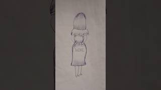 How to draw girl 👧 with letter.............U #draw #girl #shorts #reels #vairal #trending #love