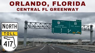 Driving Orlando, Florida on State Route 417 North (Central Florida Greenway) from Exit 10 to Exit 37