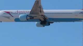 Autrian Airlines Boeing 767 taking off rwy 26 at Ben Gurion airport-Israel