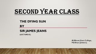 Chap.01,"The Dying Sun". Lecture.05. Class 12.Book II by mentee 0.