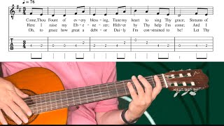 Come, Thou Fount of Every Blessing | Very EASY Fingerstyle Guitar Play Along |