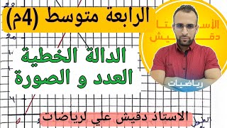 الرابعة متوسط: الدالة الخطية و العدد و الصورة