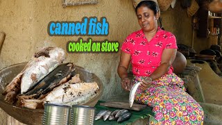 canned fish 🐟 I use a wood stove to make Canned fish. .village kitchen recipe