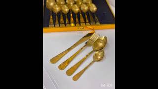 Ajwa imported polished cutlery set #24pieces#stainless steel #trenddykashmir #ytshorts #