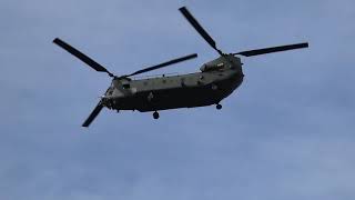 Chinook passes over RMFC around 35m AGL