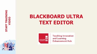 Blackboard Ultra Text Editor