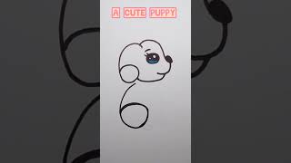 Draw a puppy cute and easy #shorts