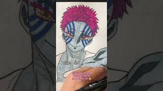 #shorts How To Draw Akaza From Demon Slayer #demonslayer #anime #drawing #akaza #share #subscribe