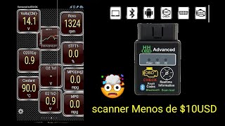 Adaptador obd2 bluetooth diagnosticó computadora ECU y APP torque (lite)