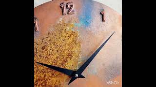 Brown blue rusty wall clock