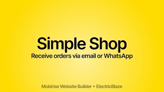 How to Receive Orders from your Website via Email or WhatsApp? | Simple Shop Extension for Mobirise