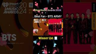 iHeartRadio Awards 2024 Winner List 📃| Congratulations BTS 🎉 Jungkook 🎉 Taehyung 💜 Jhope 🔥 ARMYs