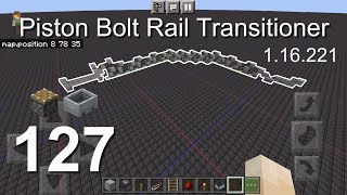 Minecraft Bedrock Tutorials(127) - How to build a Piston Bolt Rail Transitioner (1.16.221)