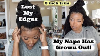 LOST MY EDGES, My Nape Grew Out, Cutting Inches| What Lies Beneath the Weave