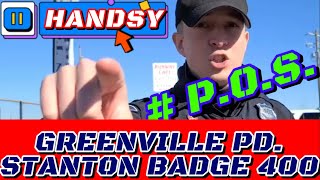 HANDSY 2X STANTON BADGE #400 GREENVILLE SC POLICE