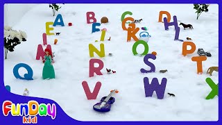 ABC MAT | Finding Letters in the Snow with Urvi and Apu - @FunDayKid