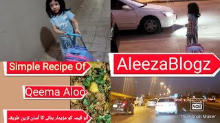 Aloo Qeema Recipe | How to make Qeema Aloo | Routine Vlog at home | AleezaBlogz