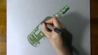 Desenho realista de Garrafa de Vodka