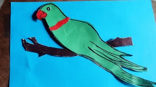 Making a parrot with colour papers ||#diy #crafts#achantamani #creative