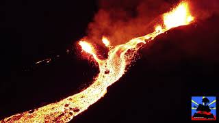 Lava flows Piton de la Fournaise Reunion Island April 2021