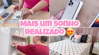 COMPREI UM IPHONE 14 PRO MAX | CHEGOU MEU LENÇOL NOVO + ORGANIZEI A CASA | Tayane Silvia