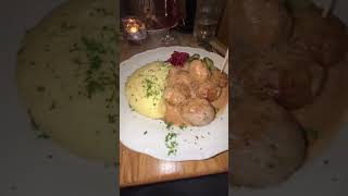 Swedish meatballs in Sweden. #sweden