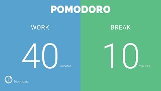 40 / 10  Pomodoro Timer || No music - Study for dreams - Deep focus - Study timer