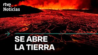 ISLANDIA: UNA ERUPCIÓN VOLCÁNICA obliga a EVACUAR LA CIUDAD DE GRINDAVIK | RTVE Noticias