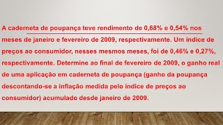 Cálculo de  GANHO REAL? COMO CALCULAR RENDIMENTO DA POUPANÇA? COMO CALCULAR desconto DA infração?